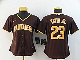 Women Padres 23 Fernando Tatis Jr. Brown Nike 2020 Cool Base Jersey,baseball caps,new era cap wholesale,wholesale hats